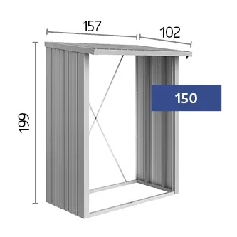 Biohort WoodStock  150 (157 x 102 cm) silber-metallic