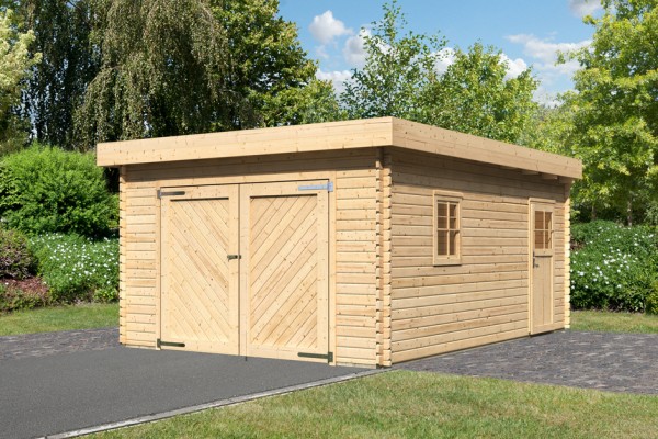 Blockhausgarage Einzel 40mm Flachdach