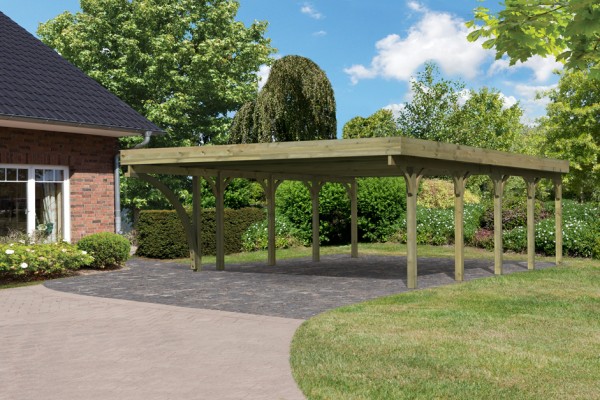Doppelcarport Premium 3 Stahl-Dach Variante B SET
