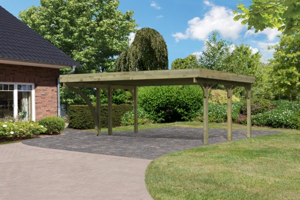 Doppelcarport Premium 1 Stahl-Dach Variante B SET